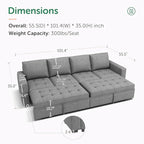 HONBAY Modular Sectional Sleeper Sofa - Image 2