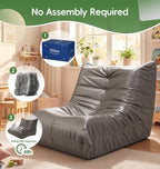 Hobestluk Small Bean Bag Chair Leather Beanbag Lazy Floor Sofa Bean Bags - Image 8