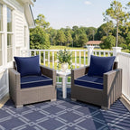MIULEE Navy Outdoor Seat Cushion 24x24 Inch Waterproof & 3 Year Fade Resistant - Image 2