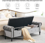 Storage Bench for Bedroom, Velvet 67" End of Bed Bench, King Size Benches - Image 5