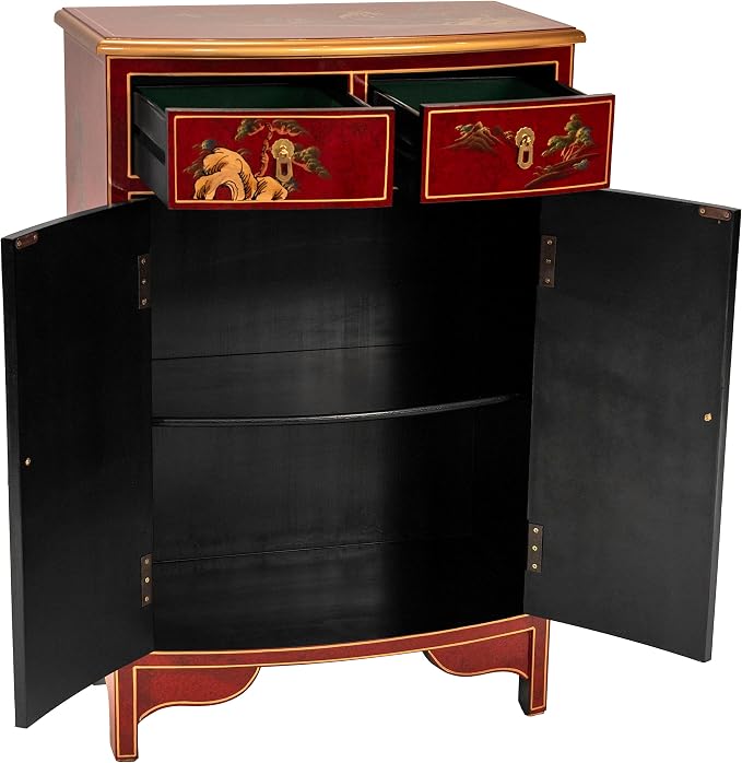 Red Lantern Artisan Crafted Lacquer Storage Cabinet - Image 3