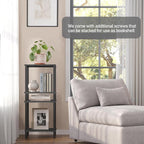 TUTOTAK End Table with Charging Station, Small Side Table, Nightstand Bedside - Image 8