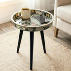 Small Round Side Table Vintage Floral - Image 2