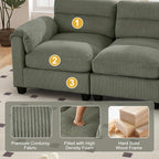 HAOMARKETS Corduroy Sofa Set, Upholstered Loveseat - Image 4