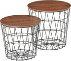 HOMCOM End Tables Set of 2, Nesting Tables by HOMCOM