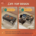 WLIVE Coffee Table for Living Room, Lift Top Coffee Table - Image 4