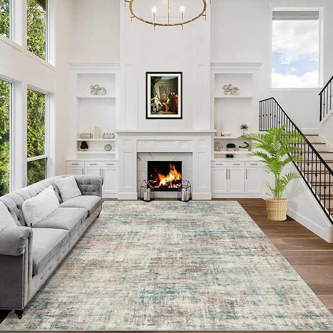 4x6 Area Rugs Washable Rug: Modern Abstract Living Room Rug Soft Anti-Skid Thin by GENTDRIZZ