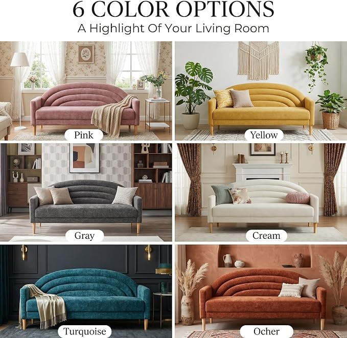 63" Small Loveseat Sofa for Small Spaces, Mid Century Modern Sofa, Linen - Image 9