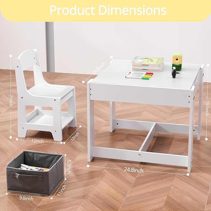 Pterying Wood Toddler Table and Chair Set - Image 6