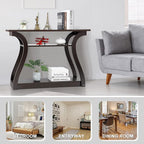 SUPER DEAL Narrow Console Table, 3 Tier Entryway Table, Wood Sofa Table - Image 7