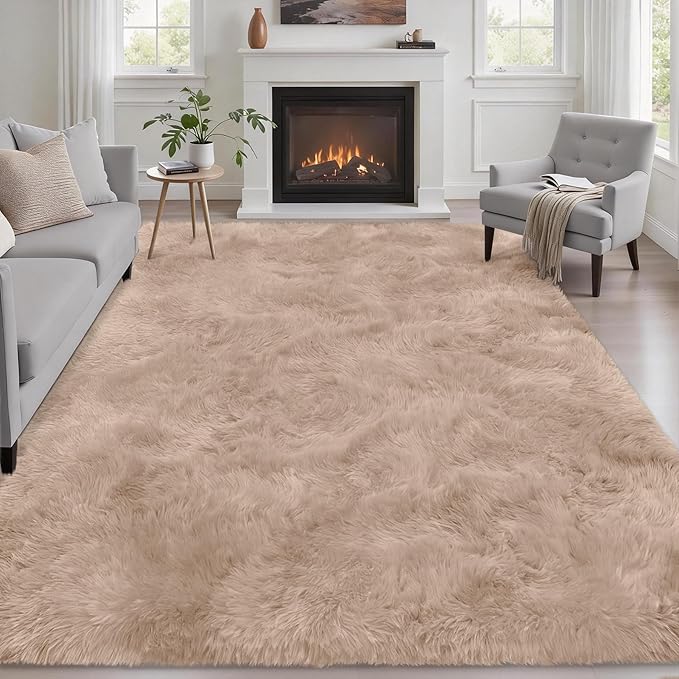 Fluffy 5x7 Area Rugs for Living Room Bedroom: Ultra Soft Shag Rug Non-Slip by Luxturiy