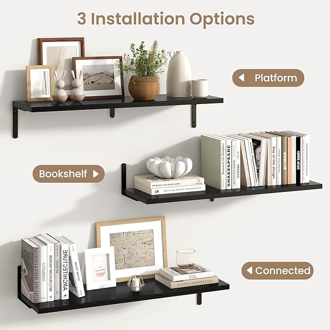 Fun Memories Deep Floating Shelves, 32W x 8D Floating Shelves Set of 2 - Image 5