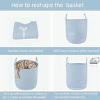 XUANGUO Cotton Rope Laundry Basket Hamper - Image 6