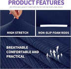 ZNSAYOTX Super Stretch Couch Cover, New Striped Sofa Covers Fitted Slipcovers - Image 4