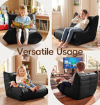 Hobestluk Small Bean Bag Chair Lazy Floor Sofa, Memory Foam Fireside Sofa - Image 5