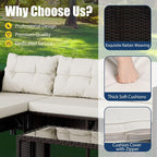 Vongrasig 3 Piece Patio Furniture Sets, All-Weather PE Wicker Outdoor Sofa - Image 4