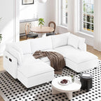 Vesgantti 109" U Shaped Cloud Sectional Sofa, Comfy Corduroy Upholstered by Vesgantti