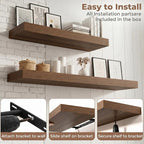FLYJOE Floating Shelves for Wall, 40 Inch Floating Shelves Set of 2, Kitchen - Image 6