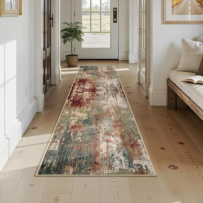 RELEANY Washable Area Rugs 2x9 Non-Slip Modern Abstract Soft - Image 7