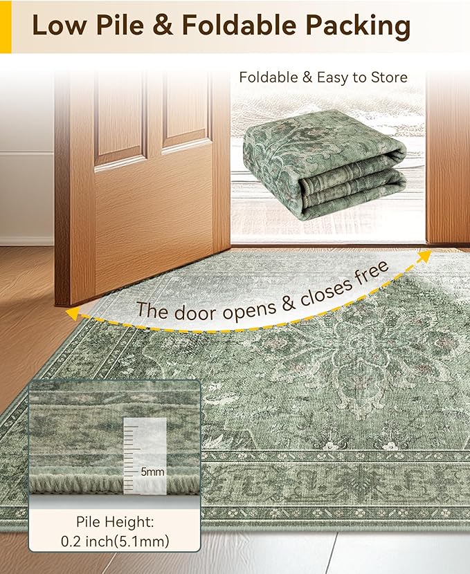 RELEANY Area Rugs 2'6"x5' Runner Rug Non Slip Washable - Image 4
