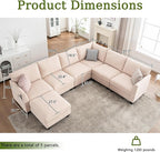 122.8" Large Sectional Couches for Living Room, 6 Seater L Shaped Modular - Image 2