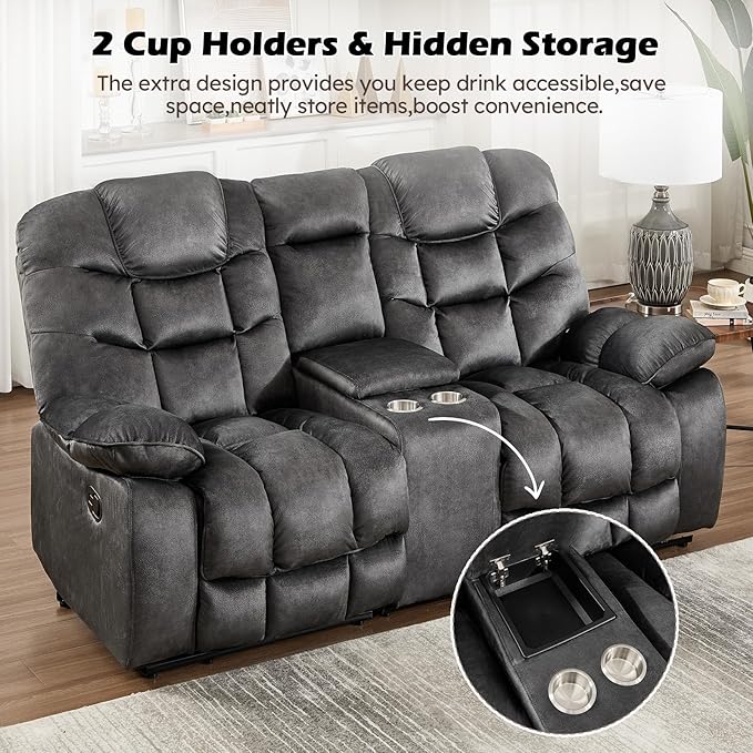 HAOMARKETS 3 Pieces Recliner Sofa Furniture Set, Include 2 Power Recliner Chairs - Image 5