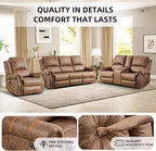 EBELLO Faux Leather Power Recliner Sofa Furniture Set, Included Electric - Image 4