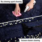 PAGISOFE Navy Blue Rug 3x5, Fluffy Dark Blue Rugs - Image 8