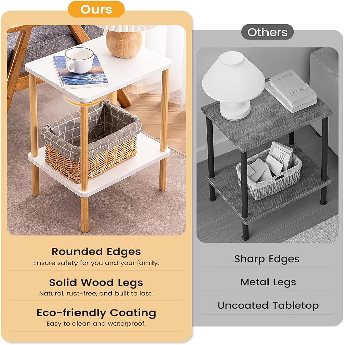 Apicizon 2 Tier End Table, Small Side Table - Image 6