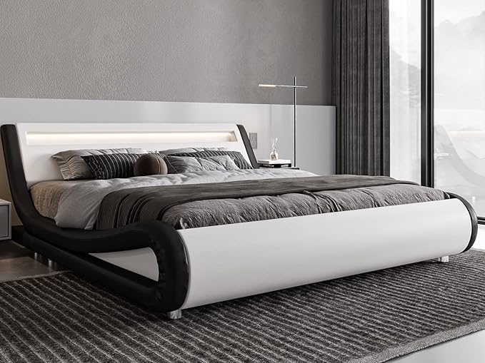 Allewie Full Size LED Platform Bed Frame by Allewie