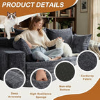 Loveseat Sofa Bed, Convertible Silky Velvet 5-in-1 Foldable Boneless Sleeper - Image 4