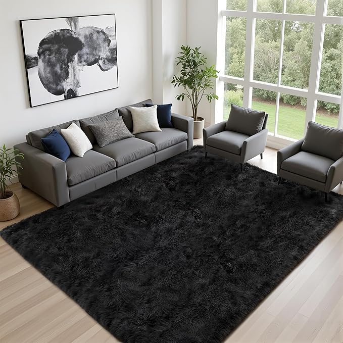 Fluffy Area Rugs 9x12 Living Room Bedroom: Ultra Soft Shag Rug Upgrade Non-Slip - Image 2