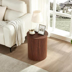 AVZEAR Small Round Side Table Fluted Night Stand Set of 2, 17.7" Mid Century - Image 9