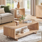 IFGET 48" Modern Coffee Table, 2-Tier Minimalist Center Table - Image 3