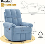 Korser Recliner Chair, Swivel Rocker Recliner Chair - Image 2