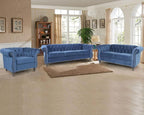 RARZOE 3 Pieces of Living Room Furniture Sofa Sets, Modern Velvet Chesterfield - Image 3