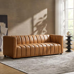 HULALA HOME 83" Genuine Leather Sofa by HULALAHOME
