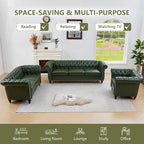 QHITTY 3 Piece Living Room Set, Sectional Chesterfield Sofa Chair Contemporary - Image 4