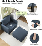 Welzona Sofa Accent Chair with Ottoman, Tool-Free Setup Living Room Accent - Image 4