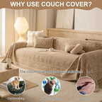 VClife Vintage Floral Boho Couch Cover, Soft Breathable Chenille Sofa Cover - Image 6