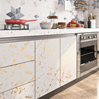 FunStick 36"x200" Cream White and Gold Wallpaper Peel and Stick Marble Contact - Image 4