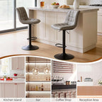 FIRAVOE Swivel Bar Stools Set of 3, Modern Adjustable Bar Stools - Image 6