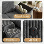 Auvsoce 65" 3-in-1 Pull-Out Convertible Sofa Bed - Image 3