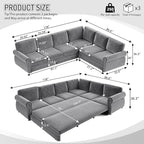 118" L-Shaped Sleeper Couch Bed - Image 2