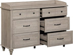 WAMPAT 6 Drawers Dresser for Bedroom, Farmhouse Wooden Chest of Drawers Baby - Image 9