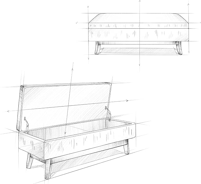 SIMPLIHOME Owen Small Rectangular Storage Ottoman - Image 3