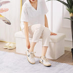 Storage Ottoman Bench Foldable Seat Footrest Shoe Bench End of Bed Storage - Image 4