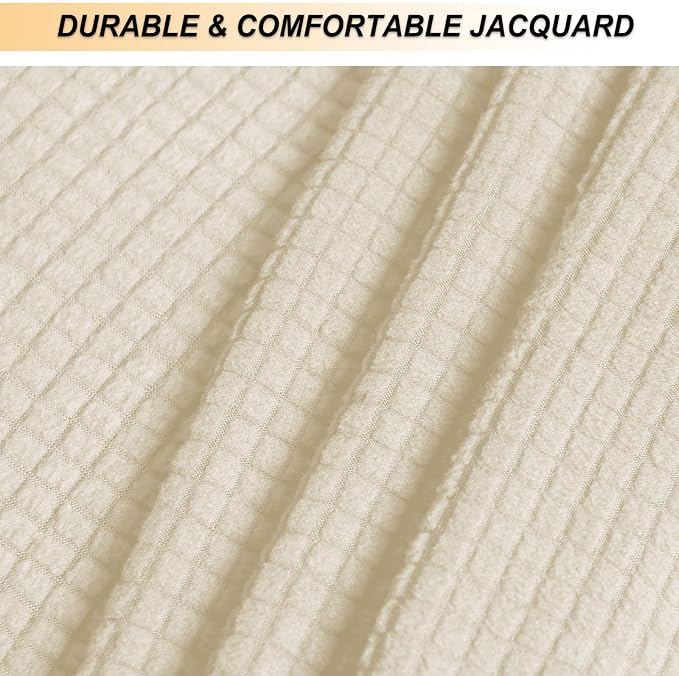 NeColorLife Stretch Ottoman Cover Square Oversized Soft Knitted Jacquard Thick - Image 3