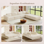 Vesgantti 159" Large Modular Sectional Sofa, U-Shaped Corduroy Cloud Couch - Image 4