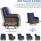 Wumiokio Patio Furniture Sets, 3 Pieces Wicker Outdoor Furniture - Image 4